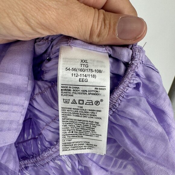 Banana Republic Top Women’s XL purple smocked ruffle off shoulder feminine party - Picture 5 of 6
